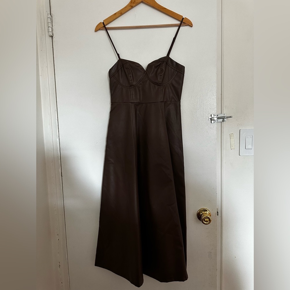 SHEIN Brown Midi Dress